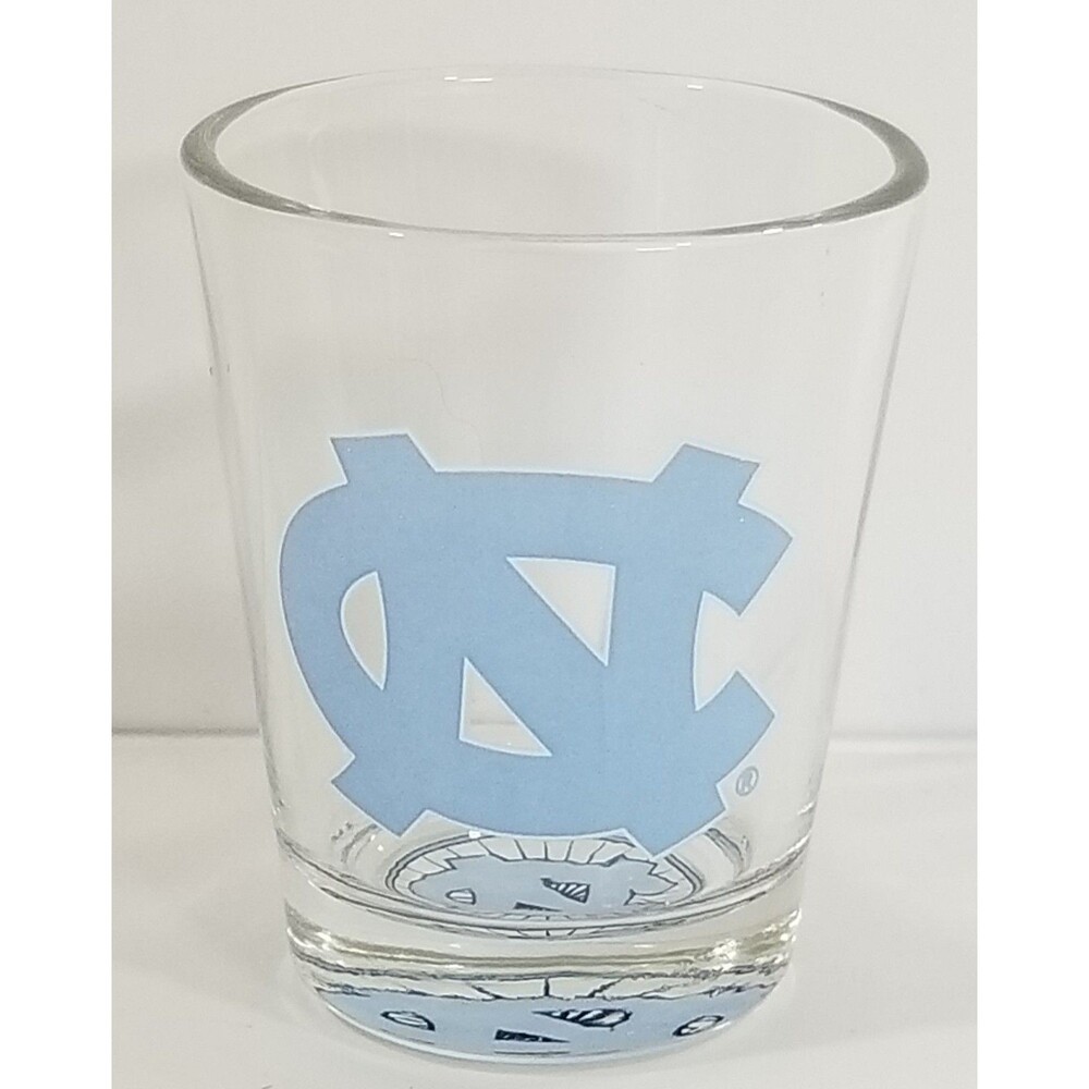 UNC Tar Heels Shot Glass Embossed Bottom Logo North Carolina NCAA College Barwar
